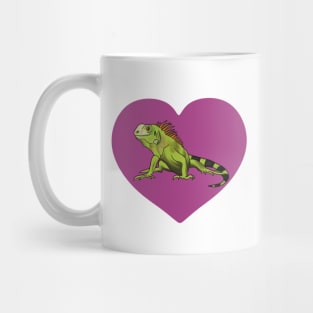 Iguana Heart for Iguana Lovers, Purple Mug